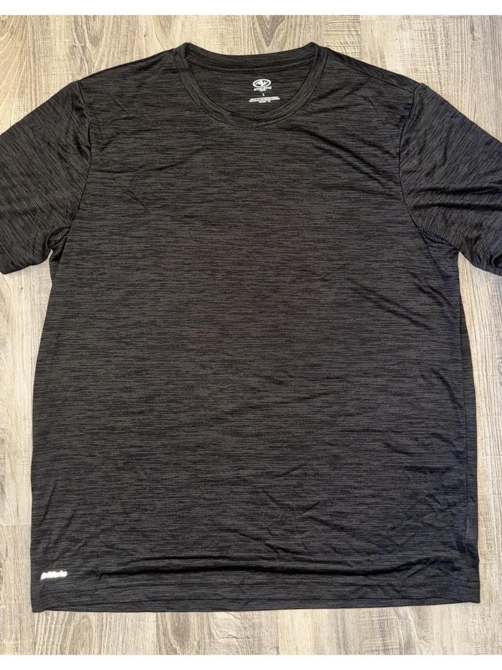 Athletic Works Men's Black Heather Performance Crew Neck Shirt - DriWorks